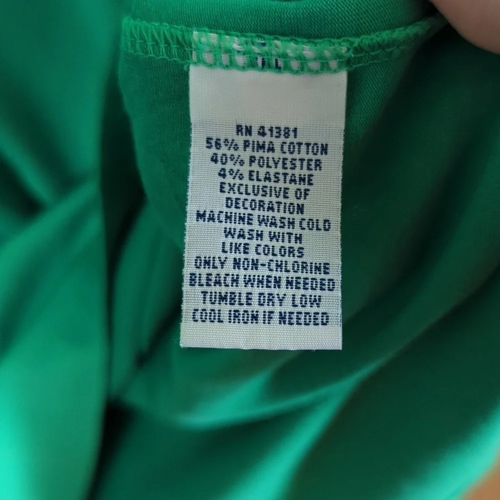 Polo Golf Ralph Lauren green performance polo shirt pima cotton men's size L